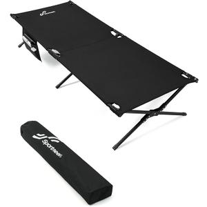 Sportneer Camping Cot, Military Cot Portable Camping Cots for Sleeping 78.3"x28.7"x14.6" Heavy Duty Folding Bed for Adults Teen Outdoor Travel Camping Tent Lounge Office Support 330 Lbs 