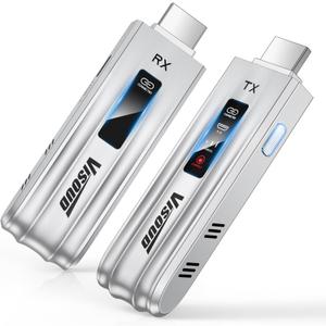 Wireless HDMI Transmitter and Receiver, 2026 Upgraded 328FT/100M, Wireless HDMI 4K Decode 1080P@60Hz Output Zero Latency, Plug&Play Dual-Band 5.8+2.4G Video and Audio for PC/Laptop/TV/Monitor (CHD04)