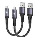 CONMDEX USB A to USB C 10Gbps (1.5ft, 2-Pack) USB 3.1 Gen 2 Short Data Transfer Type C Cord, Fast Charging Carplay Android Auto USB C Cable for iPhone 17 Air 16 Plus 17 16 Pro Max, Galaxy S25 S24 (Grey)