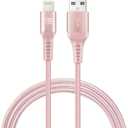 iPhone Charger Lightning Cable - [MFi Certified] Durable Braided Apple Lightning USB Cord for latest iOS including iPhone X/8/8Plus/ 7/7Plus/IPad Pro (Rose Gold)