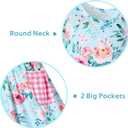 Vieille Little Girls Sleeveless Dress Cute Summer Sundress with Pocket 2-7 Years (Blue)