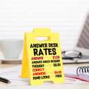 2 x Funny Office Decor Sign Answer Desk Rates Sign for Coworker Teammate Employee Boss Office Desk Cubicle Decor for Birthday Christmas 3.9 x 6.3 Inches Yellow
