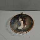 BitKAM Vintage Christmas Round Wall Art Decor, Moody Christmas Canvas Prints Framed, Winter Xmas Red Bow Stocking Wall Hanging Decorations for Home Bedroom Living Room, 10x10 Inch Wall Sculptures