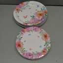 Mumufy 100 Pack Floral Paper Plates Watercolor Floral Dinner Plates and Pink Spring Flower Dessert Tea Party favors for Wedding Bridal Shower Engagement Birthday Dining