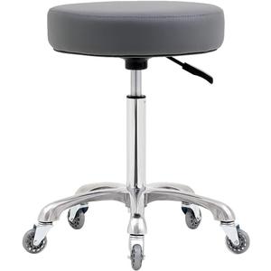 Rolling Stool with Wheels, Heavy Duty 400 lbs Stool for Shop Guitar Lab Tattoo Workbench Medical, Adjustable Swivel Chair (Grey)