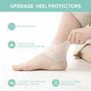 Welnove Silicone Heel Protectors for Shoes - 4 Pcs Gel Heel Cups with Aloe Vera Extract for Women Men - Shoe Cushion Inserts Pads for Plantar Fasciitis, Spur, Dry Cracked Heels,Blister, Size L