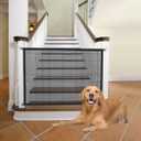Dog Gate for Stairs Pet Gates for The House: Dogs Screen Mesh Gate for Doorways Stairways Indoor 29 inch Tall, 45 inch Wide, Fits Openings 40'' to 43'' Wide