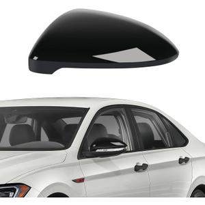 Left Driver Side Mirror Cover Cap Compatible with Volkswagen Jetta 2019 2020 2021 2022 2023 2024, 【Only for US Version with Turn Signals】, Clip-on Rearview Door Mirror Housing Cap Trim