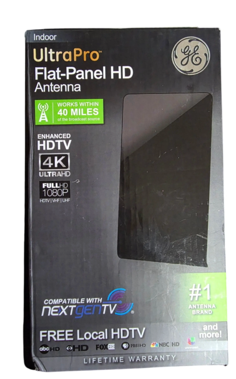 GE UltraPro Flat Panel HD Indoor Antenna Free Local HDTV 4K UltraHD Full 1080P H
