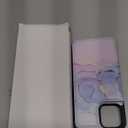 HAOPINSH for iPhone 12/12 pro Wallet Case with Card Holder, Pink Blue Marble Print Back Flip Folio PU Leather Kickstand Card Slots Case, Finger Grip Ring Double Magnetic Clasp Shockproof 6.1"