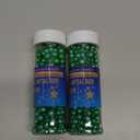Christmas Sprinkles Pearl Sugar Green Candy 130g/ 4.6oz Baking Edible for Cake Decorations Cupcake Toppers Cookie Decorating Ice Cream Toppings Celebrations Shaker Jar Wedding Shower Party Supplies 2 Pack