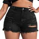 GAGELE Plus Size Denim Shorts Women High Waisted Stretch Summer Jean Shorts