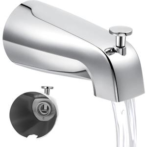 Dreyoo Universal Bathroom Tub Spout Compatible with Westbrass E531D-1F-62, Fits 4 Inch Reach Wall Front Mount Tub Spout with Shower Diverter 1/2'' IPS Inside Thread Bathtub Faucet(Chrome)