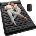 KASBAH Double Inflatable Camping Sleeping Pad,Thick 6 inch 2 Person Ultralight Sleeping Mat with Built-in Foot Pump and Pillow,Camping Essentials for Hiking,Backpacking,Traveling, Tent