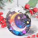 Sun Moon Ornament, Christmas Ornaments, Christmas Decorations for Tree, Stained Glass Ornament, Heirloom Keepsake, Gift Exchange, Gift Ideas, Bauble Present - Sun, Moon and Stars