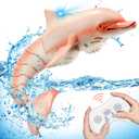 Remote Control Shark Pool Toys, 2.4G RC Dolphin Toy, Water Toys for Kids Age 8-12, Swimming Bath Lake Great Gift RC Boat Toys for 6 7 9 10 Year Old Boys and Girls (Pink)