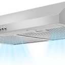 30 Inch Under Cabinet Vent Hood with Brighten Light | 550 CFM Large Flow| Ducted/Ductless Range Hood with Charcoal Filter| 3- Speed Touch Control | 6-Layers Grease Filters|