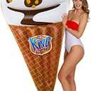 MVMT Popsicle Inflatable Pool Float - Creamsicle, Rainbow, Cyclone, Firecracker, and More - Durable, Large Floats - Perfect for Pool, Beach, Party (King Cone)