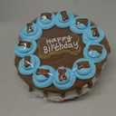 Thoughtfully Pets, Blue Dog Happy Birthday Mini Cookie Cake, Blue, Peanut Butter Flavored, Hand Decorated Hollow Biscuit Cake for All Dog Breeds