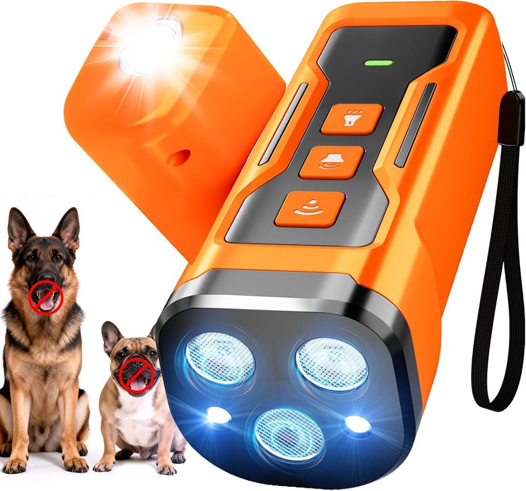 Dog Bark Deterrent Devices, 6 Modes 3X Ultrasonic Anti Barking Device for Dogs, 33 FT Range Barks No More Indoors Neighbor Outdoors with Flashlight,Dog Training Device