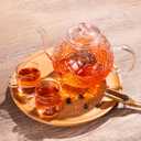 Glass Teapot with Removable Infuser-1500ml Clear GlassTea Pot for Stovetop, Borosilicate Microwave Safe Glass Tea Kettle and Tea Maker for Blooming & loose Tea