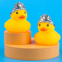 Chivao 12 Pcs Yellow Rubber Ducks with 12 Pcs Crown, Bath Toys Bathtub Duckies Mini Ducks for Float Bathtub Toys Baby Shower Birthday Party Favors