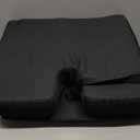 Wheelchair Cushion for Pressure Relief - (2-Piece Set) 18x16 Anti-Slip Wheelchair Seat Cushions for Adults, Seniors with Lumbar Pillow and Removable Strap, Gel Cushion for Wheelchair (Black)