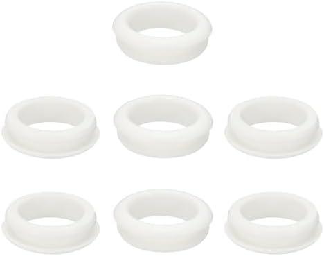 PATIKIL Silicone Rubber Grommets, 7 Pcs 1-1/2"(38mm) Drill Hole, 1-1/4"(32mm) Inner Dia. Top Hat Wire Gasket Rubber Hole Plug for Wiring Irrigation System Firewall, White