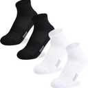 Boys Socks Girls Cushioned Athletic Socks Cotton Mesh Quarter Sock Youth Sport Ankle Sock 4/8 Pairs (Black, L)