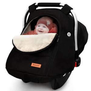 Waterproof Winter Baby Car Seat Cover, Carseat Cover Boys, Cozy & Warm Cover, Infant Car Seat Canopy, Universal Cold Weather Shield, Black