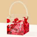 Clear Flower Girl Baskets for Wedding Acrylic Flower Basket With Pearl Handle Wedding Baskets for Flower Girls - Here Comes the Bride