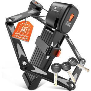 Sportneer Bike Lock - High Security Folding Bicycle Lock Art Certified - Bike Locks Heavy Duty Anti Theft with 3 Stainless Keys and Mount Bracket for Bicycles Scooter Ebike - 95cm/3.12ft, 2.86lbs