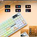 AULA F108 PRO - Wireless Mechanical Keyboard with Screen&Knob,Hot Swappable Gaming Keyboard with 8000mAh Battery,Pre-lubed Switches,RGB Backlit,PBT Keycaps Creamy Sounding Computer Keyboards,104 Keys