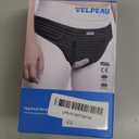 VELPEAU Hernia Belt for Men & Women - Bilateral/Double Inguinal, Groin Hernia Support Truss Underwear Briefs, Pain Relief Recovery Adjustable Strap with 2 Removable Medical Compression Pads (Black, M)