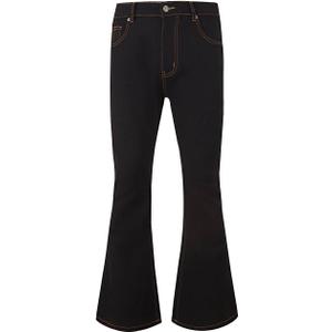 Wbestwind 70s Disco Pants for Men Relaxed Stretch 60s 70sBell Bottom Fit Comfort Flared Retro Leg Denim Vintage Jeans (Large, Bk2)