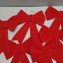 Aneco 6 Pieces Red Christmas Bows Holiday Christmas Wreaths Bows 12 x 9 Inches Xmas Red Velvet Decoration Bow for Xmas Party Decoration