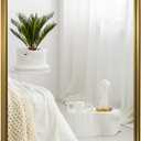 ANDY STAR 24x32 INCH Gold Bathroom Mirror, Brushed Brass Mirror, Rounded Rectangle Mirrors, Anti-Rust SUS304, Tube Metal Framed, 1 Deep Wall Mounted Vertically/Horizontal
