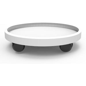 9.8 Inch Heavy Duty Plant Caddie with Wheels,Rolling Plant Stand Pot Trolley,Wheeled Planter Saucer Tray,Potted Flower Mover Dolly with Casters Round Coaster for Indoor Outdoor (White)