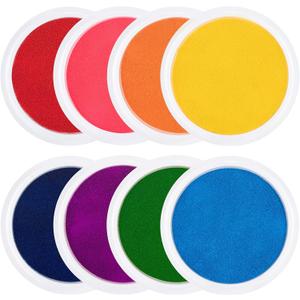 7" Large Ink Pads for Kids - Handprint Footprint Size Rainbow Stamps Pad, Safe & Washable Ink Pad for Fingerprint Painting Card Making Stamp Crafting Paper Wood Fabric Scrapbook Kids Birthday Gifts