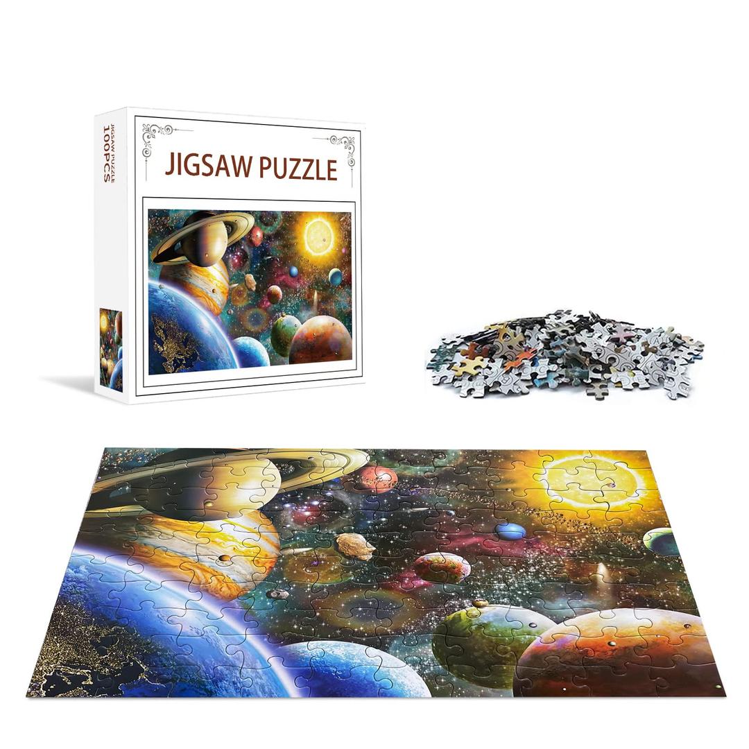 Nattork Jigsaw Puzzles 300 Pieces for Kids Youth Adults Families (Space Traveler, Solar System) Pieces Fit Together Perfectly