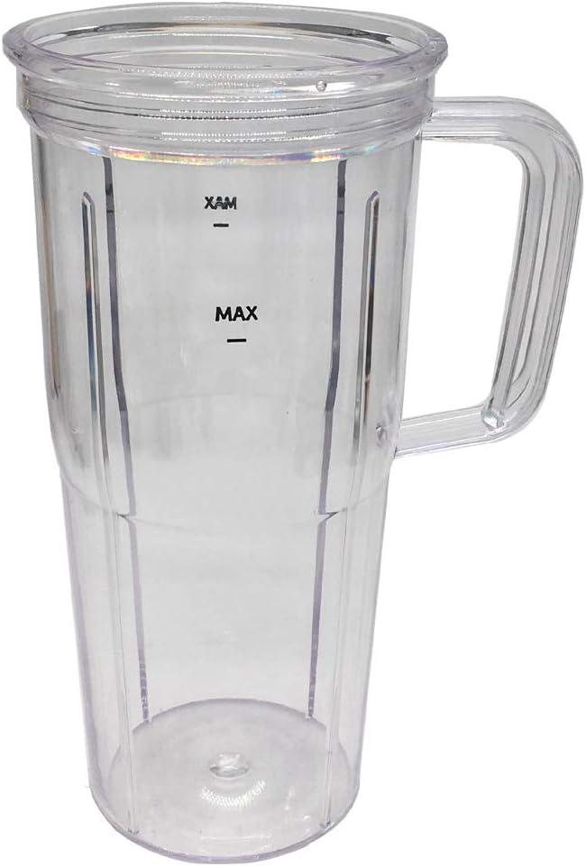 Replacement parts of 24oz cup jar with handleCompatible with NutriBullet Blender ComboZNBF30400Z/ZNBF30500Z//Select Blender 1200NB07200-1210 /PRO 1000/ Select Blender (Handle 24oz)