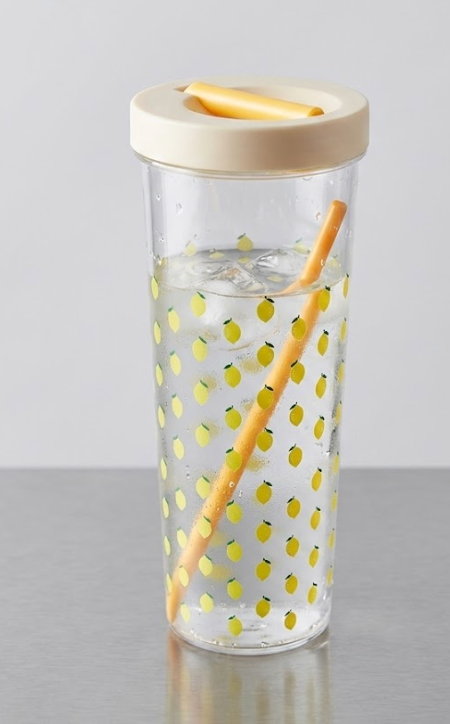 Plastic Sipper & Straw Lemon Edition