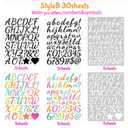 DWYGZSTR 30 Sheets Alphabet Stickers Colorful Letter Stickers Waterproof Stick on Letters Stickers Decals for DIY Water Bottles Mailbox Scrapbooking Cup,Back to School Season (Style B)