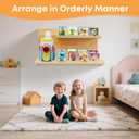 Floating Shelves for Little Tikes Story Dream Machine,Wall Shelf for Little Tikes Projector Books Audio Play Character Storage Tray Organizer for Toddlers and Kids Girls Boys,Pine(Natural Wood) (2 Tier)