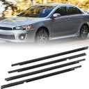 4Pcs Weatherstrip Window Moulding Trim Seal Belt Compatible with Mitsubishi Lancer 2008-2017 Car Outer Door Window Seal Belt Replaces# 5727A005 5727A006 5757A017 5757A018