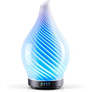 Porseme 150ml Essential Oil Diffuser Glass Color Changing Aroma Air Diffusers Aromatherapy Ultrasonic Cool Mist Humidifier 6 Running Hours Waterless Auto-Off for Sleeping Yoga Office Spa (Pure White)