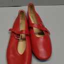 DREAM PAIRS Women's Ballet Mary Jane Flats Dress Round Toe Comfortable Casual Slip On Buckle Strap Flat Shoes (9.5, Red)