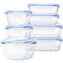 Box with Amazon Basics Leak-Proof Glass Locking Lids Food Storage Containers 4 Pcs
