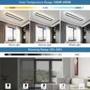 Dimmable Led Ceiling Light with Remote Control 31.5in Modern Linear Flush Mount Ceiling Lighting Fixture Acrylic Long Ceiling Lamp for Living Room Kitchen Dining Room Hallway