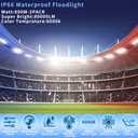chhmlmszm Stadium Lights Outdoor Led Flood Lights (600W*2 60000LM 6000K IP66 Super Bright Floodlight with Wider Lighting Angle for Garage,Garden,Lawn,Yard,Parking Lot